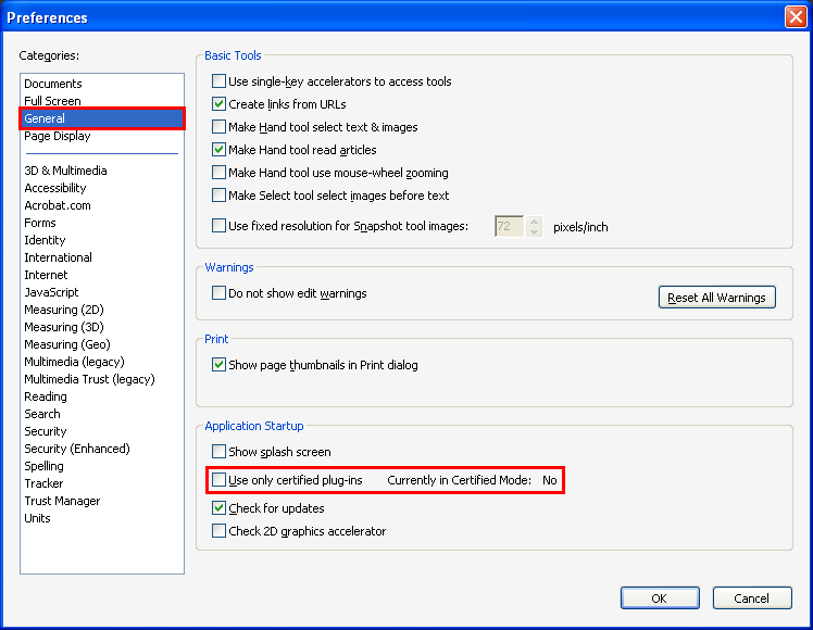 Adobe Acrobat/Reader Preferences
