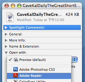 Choose Adobe Acrobat/Reader
